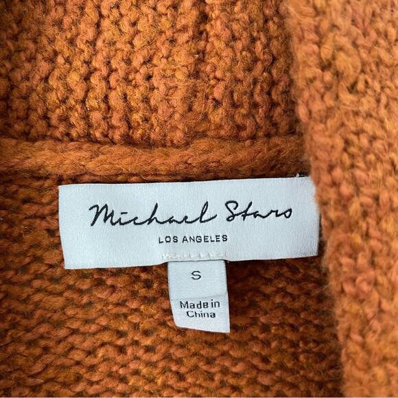 Michael Stars NWTs Kiana Belted Rust Cardigan Sweater size small Rustique - Picture 8 of 9